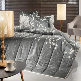 Παπλωματοθήκη Emilia Charcoal Guy Laroche Υπέρδιπλo 225x245cm Βαμβάκι-Microsuede