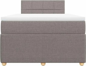 vidaXL Κρεβάτι Boxspring με Στρώμα Taupe 120x200 εκ. Υφασμάτινο