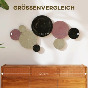 Σετ Διακόσμησης Τοίχων Design Disc, 8 Μεταλλικοί Δίσκοι, Ευέλικτο, Πολύχρωμο