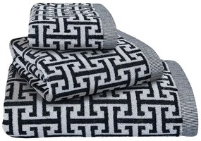 Πετσέτες 3094 (Σετ 3τμχ) Black-Grey Greenwich Polo Club Towels Set 70x140cm 100% Βαμβάκι