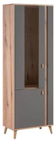 MATIS Βιτρίνα ψηλή PORTO artisan/ γκρι 66,2x35x187 MATIS180563