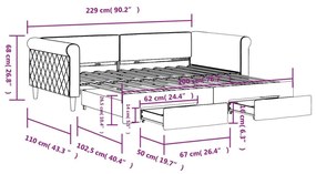 Καναπές Κρεβάτι Συρόμενος Ροζ 100x200 εκ. Βελούδινος Συρτάρια - Ροζ