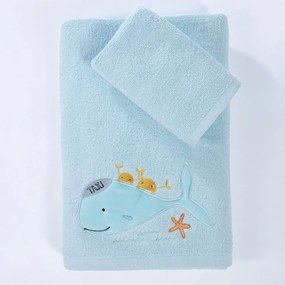 Πετσέτες Παιδικές Pacific (Σετ 2τμχ) Aqua Nef-Nef Homeware Towels Set 70x140cm 100% Cotton