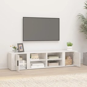 vidaXL Έπιπλα Τηλεόρασης2 τεμ. Γυαλιστ. Λευκό 80x31,5x36εκ. Επεξ. Ξύλο