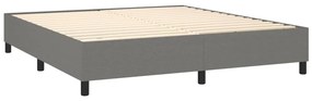 vidaXL Κρεβάτι Boxspring με Στρώμα &amp; LED Σκ.Γκρι 180x200 εκ Υφασμάτινο