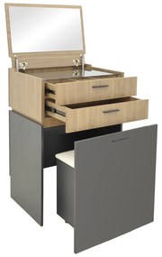 Τουαλέτα κρεβατοκάμαρας Sonlen pakoworld ανθρακί-sonoma 60x45x130εκ