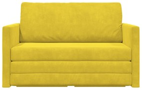 vidaXL Καναπές Δαπέδου 2 σε 1 Κίτρινος 124x204x61 εκ Βελούδο
