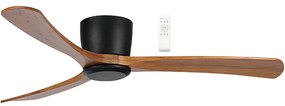 Adeleq Ανεμιστήρας Οροφής Φ132cm DC25W Μαύρος Με Πτερύγια Μασίφ Καρυδιά 18-41