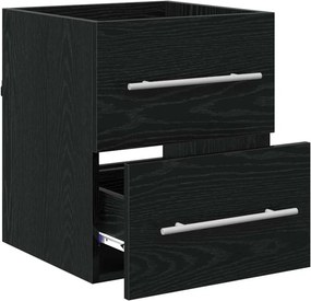 vidaXL Ντουλάπι νιπτήρα με συρτάρι Μαύρη Οξυά 38,5 x 41 x 48 εκ