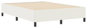 vidaXL Κρεβάτι Κρεμ 140x200 εκ από Καπιτονέ Ύφασμα