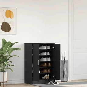 vidaXL Παπουτσοθήκη Μαύρη βελανιδιά 60x35x92 εκ. Επεξεργασμένο Ξύλο