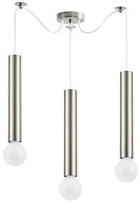 Φωτιστικό Οροφής Τρίφωτο Homelighting Adept Tube 77-8660 Nickel