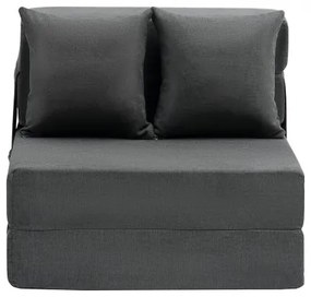 VEVOR Folding Sofa Bed 3-in-1 Foldable Couch Bed with 2 Pillows Dark Grey Single