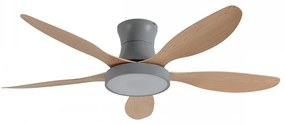 Ανεμιστήρας Οροφής Denali 102000730 Με Φως Led 24W 3CCT 2800lm 132cm Grey-Natural ItLighting Διάμετρος 132cm