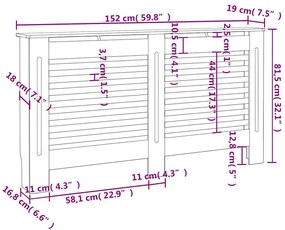 ΚΑΛΥΜΜΑ ΚΑΛΟΡΙΦΕΡ ΛΕΥΚΟ 152 X 19 X 81,5 ΕΚ. ΑΠΟ MDF 284321