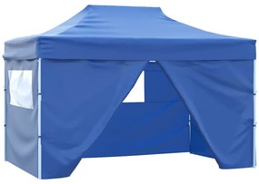 vidaXL Τέντα Εκδηλώσεων με 4 Τοιχώματα Πτυσσόμενη Pop-Up Μπλε 3x4,5 μ.