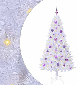 vidaXL Τεχνητό Χριστουγεννιάτικο Δέντρο Λευκό 150 cm PVC και Ατσάλι