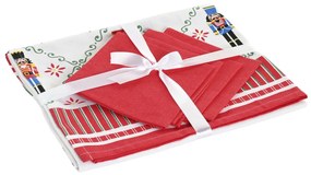 Ρητινωμένο τραπεζομάντηλο αντιλεκέδων Home ESPRIT Κόκκινο Πράσινο Μπεζ (5 Τεμάχια)