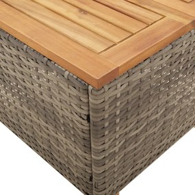 vidaXL Σετ Επίπλων Bistro 3 τεμ. Γκρι Συνθ. Ρατάν/Ακακία + Μαξιλάρια