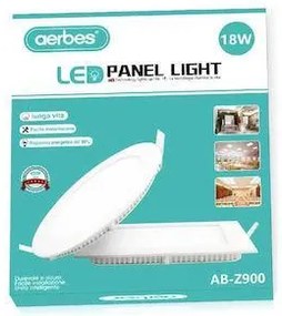 Προβολέας Aerbes Led Panel Light Τετράγωνο Σχήμα 18W AB-Z900