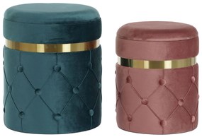 Υποπόδια DKD Home Decor 36 x 36 x 44 cm πολυεστέρας Βελούδο Ξύλο MDF