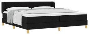 vidaXL κρεβάτι Box Spring με στρώμα - Μαύρο, 200x200 εκ, Υφασμάτινο