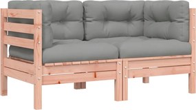 vidaXL Καναπές Κήπου Διθέσιος με Μαξιλάρια και Υποπόδιο