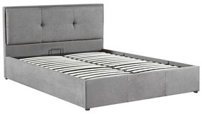 Κρεβάτι διπλό Sonnie pakoworld με αποθηκευτικό χώρο ύφασμα ανθρακί 150x200εκ