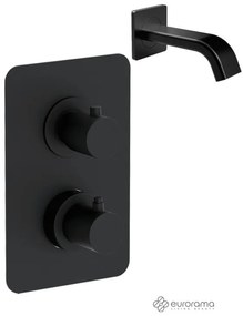 Eurorama Black matt Στόμιο+Thermo TONDA Θερμοστατικός μίκτης εντοιχισμού