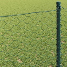 vidaXL Φράχτης Εξαγώνου Πράσινο 0,8 x 10 m PVC