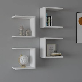 Ραφιέρα τοίχου Perari 4 τεμ. λευκό 30x19,6x30 εκ. 30x19.6x30 εκ.