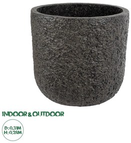 20756 GloboStar® Artificial Garden LUCCA 20756 Επιδαπέδιο Πολυεστερικό Τσιμεντένιο Κασπώ Γλάστρα - Flower Pot Καφέ Φ31 x Υ28cm