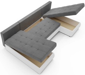 Γωνιακός καναπές Malaga-Gkri-Leuko