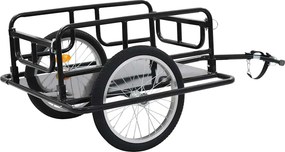 vidaXL Τρέιλερ Ποδηλάτου Μαύρο 130 x 73 x 48,5 εκ.