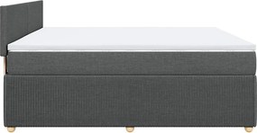 vidaXL Κρεβάτι Boxspring με Στρώμα Σκούρο Γκρι 180x200 εκ Υφασμάτιν