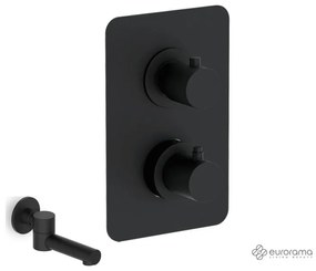 Eurorama Black matt Στόμιο+Thermo TONDA Θερμοστατικός μίκτης εντοιχισμού