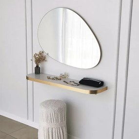 Καθρέφτης με Ματ Χρυσό Πλαίσιο & 4 Θέσεις Ανάρτησης 90x60x60 cm