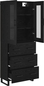vidaXL Highboard 2 pcs Μαύρη Οξυά 69,5 x 34 x 180 εκ.