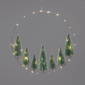 WREATH TREES ΔΙΑΚΟΣΜ ΚΡΕΜΑΣΤΟ 50 LED ΛΑΜΠ ΘΕΡΜΑ ΜΠΑΤ 3ΧΑΑ (ΔΕΝ ΣΥΜΠ) IP20  ΔΙΑΜ:40cm 30cm ΚΑΛ ACA X09501113