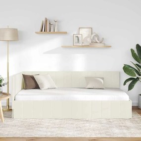 vidaXL Κρεβάτι Γωνίας Κρεμ 100 x 200 cm Βελούδο