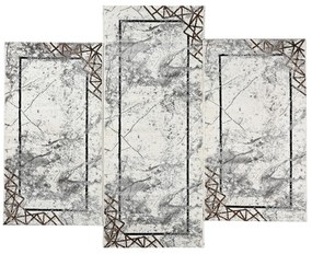 Χαλιά Κρεβατοκάμαρας (Σετ 3τμχ) Polcarpet Estia 3748 Grey/White