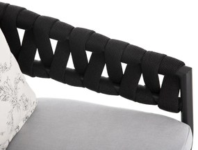 Καρέκλα - Πολυθρόνα CAMDEN C6141.01 Ανθρακί Αλουμινίου με Εκρού Μαξιλάρια σε Σχέδιο Print 56x60x72-87Υεκ. 56x60x87 εκ.