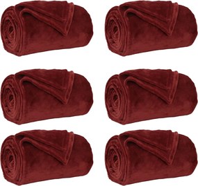 vidaXL Ριχτάρια 6 pcs Βεραμάν Κόκκινο 150 x 200 cm Μαλλί