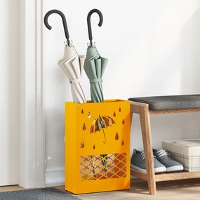 vidaXL Δοχείο Ομπρέλας Μουσταρδί, 28x12x41 εκ Χάλυβας