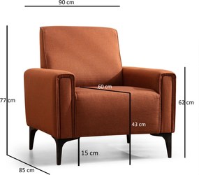 1-Seat Sofa Horizon - Tile Red Tile Red