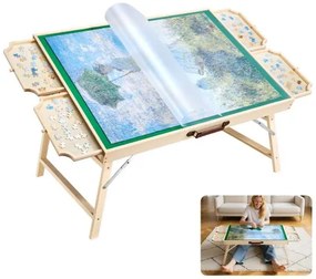 VEVOR 1500 Piece Puzzle Board with Folding Leg Portable Wooden Jigsaw 86x63cm