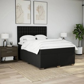 ΚΡΕΒΑΤΙ BOXSPRING ΜΕ ΣΤΡΩΜΑ ΜΑΥΡΟ 140X190 ΕΚ. ΥΦΑΣΜΑΤΙΝΟ 3290499