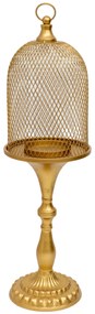 Κηροπήγιο Κλουβί Μεταλλικό Χρυσό 18x57εκ. Zen Collection 24.18.50042