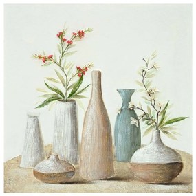 Πίνακας Καμβάς Vase 296-000018 100x3x100cm Multi Inart Τετράγωνοι Canvas
