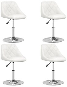 vidaXL Καρέκλες Τραπεζαρίας 4 τεμ. Λευκές από Συνθετικό Δέρμα